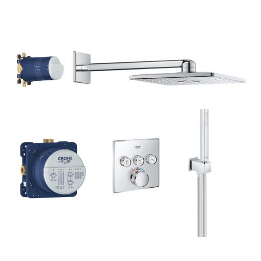 GROHE Grohtherm SmartControl Tökéletes zuhanyrendszer Rainshower SmartActive 310 Cube fejzuhannyal