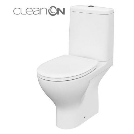 CERSANIT MODUO PEREM NÉLKÜLI, MONO WC (UNIVERZÁLIS KIFOLYÁSÚ, ALSÓ BEKÖTÉS, SEMI BACK-TO-WALL KIVITEL) + LECSAPÓDÁSGÁTLÓS, DUROPLAST, KÖNNYEN LEVEHETŐ WC ÜLŐKE